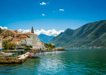 Harbour in Perast at Boka Kotor bay (Boka Kotorska), Montenegro, Europe