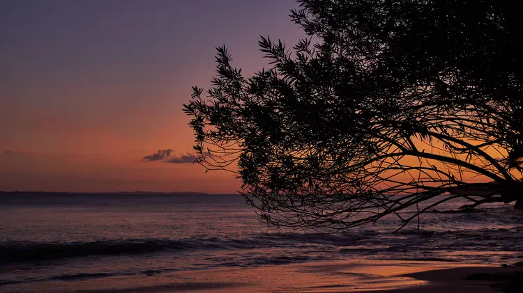 Sunset over the ocean on Panama's Contadora island. contadora