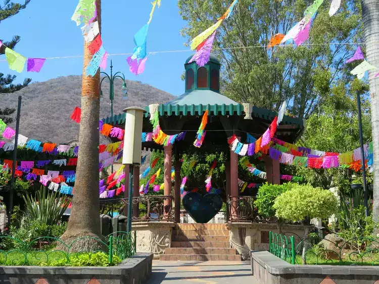 Central plaza and kiosk in Jalisco, Mexico. ajijic