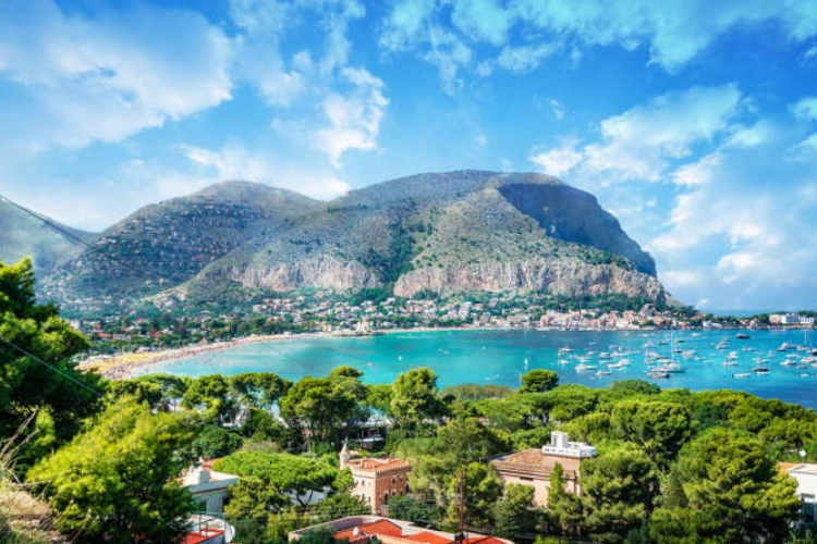 Monte Pellegrino by the sea in Palermo Sicily