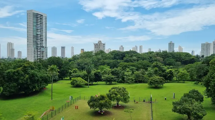 View of the dog park in Parque Omar, Panama City, Panama. san francisco