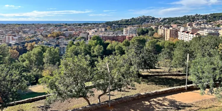 View of the coastal town of Castelldefels, Spain