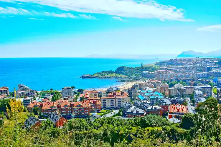 Bright landscape of the Mediterranean town in Spain's Castro Urdiales