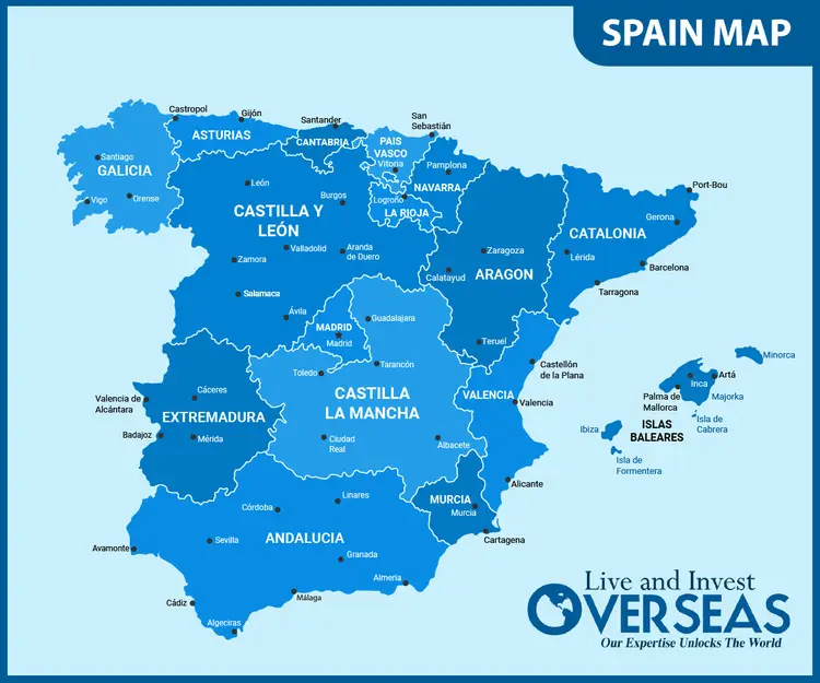 map of spain. climate in spain