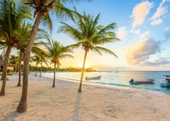 Akumal bay - Caribbean white beach in Riviera Maya, coast of Yucatan and Quintana Roo, Mexico