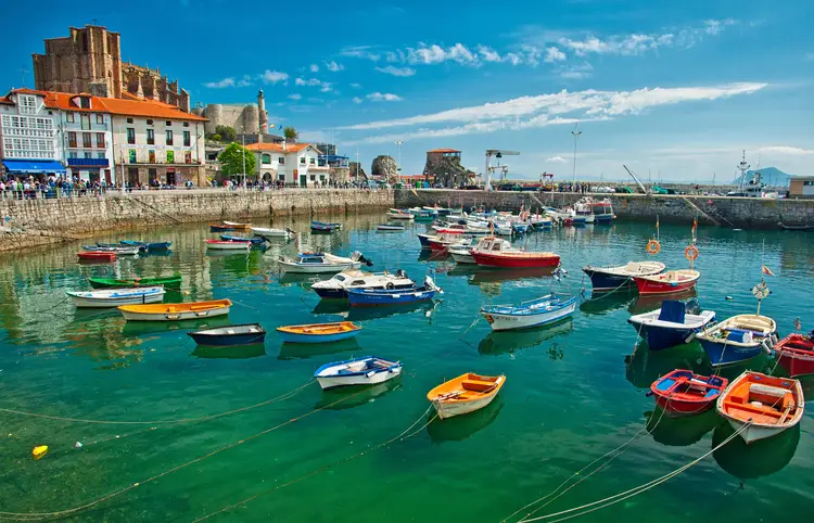 Day-time viw of the Harbour of Spain's Castro Urdiales