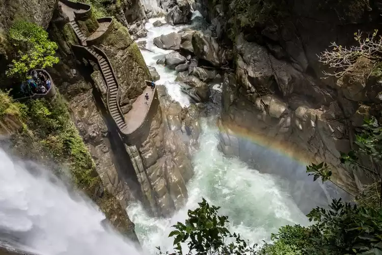 Waterfalls called Pailon del Diablo in Ecuador. weather in ecuador climate in ecuador