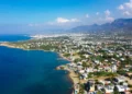 Aerial view of Kyrenia, a city on Northern Cyprus