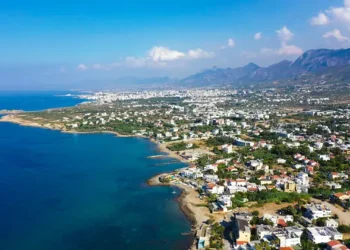 Aerial view of Kyrenia, a city on Northern Cyprus