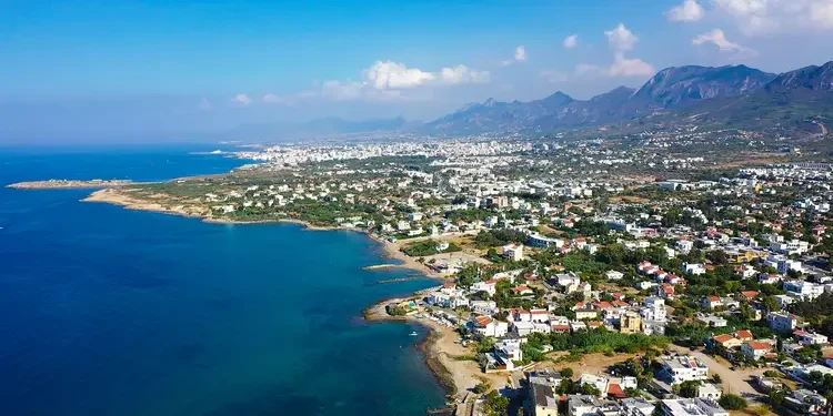 Aerial view of Kyrenia, a city on Northern Cyprus