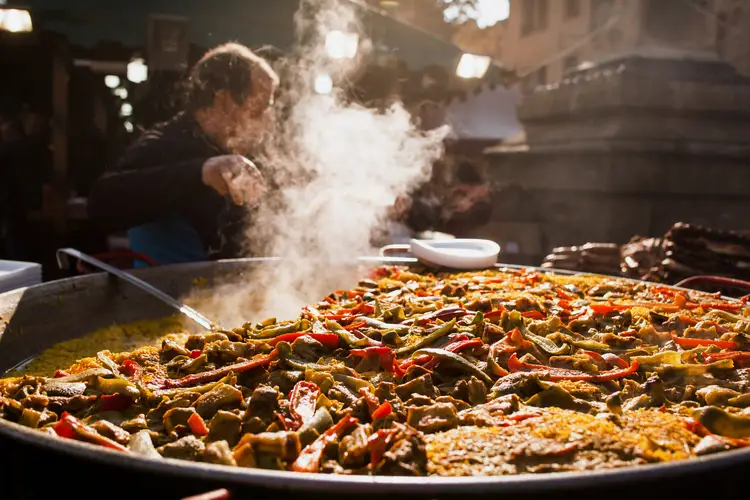 Paella spanish traditional food Valencia