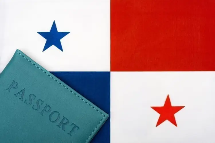 panama flag with a passport. retire in panama