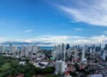 Panoramic view of san francisco and Parque Omar, Panama City, Panama