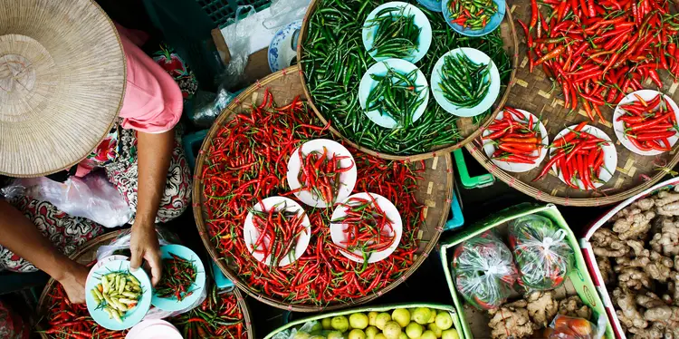 Basket of dried chili pepper. cost of living in philippines philippines facts