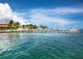 Caribbean sight with turquoise water in San Pedro, Belize