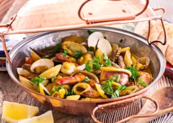 Portuguese dish prepared in a Cataplana