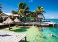 Beautiful caribbean sight with turquoise water in Caye Caulker, Belize