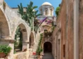 Building of Aghia Triada monastery, located near Chania town, Crete