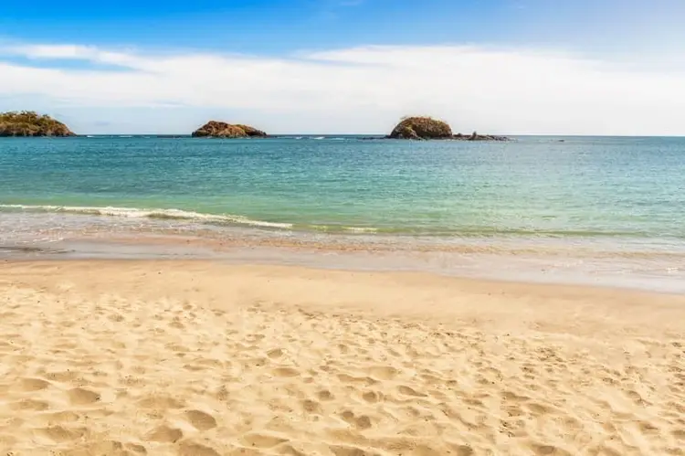 View at the beach and landscape at the Playita beach in Azuero Peninsula, Panama Pedasí