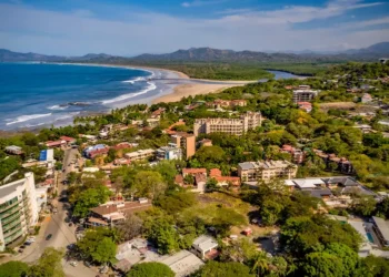 Aerial view of Tamarindo, in Costa Rica