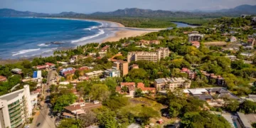 Aerial view of Tamarindo, in Costa Rica