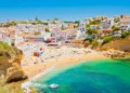 Beautiful rocky coastline in the Algarve, Portugal