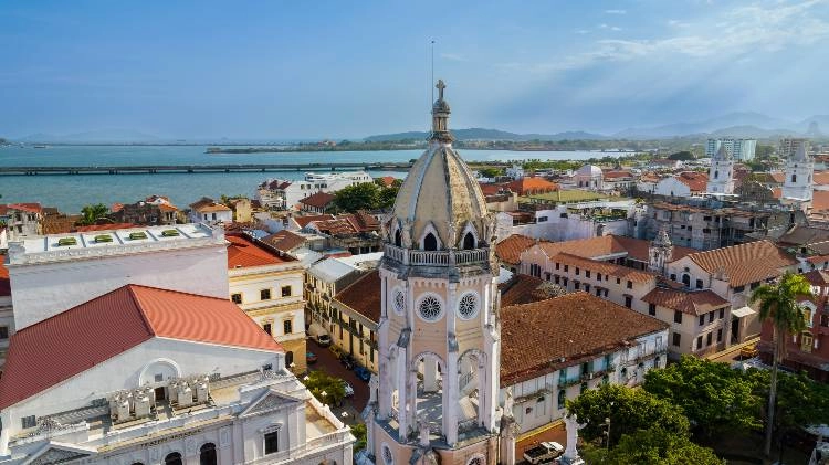 Casco Viejo San Francisco De Asis Chruch Tower. travel in panama