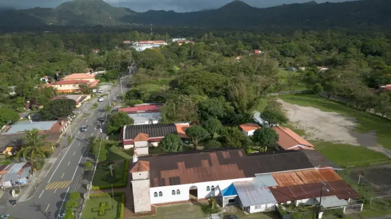 Aerial view of the small tourists Village of El Valle