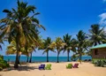 Beautiful sand beach in Hopkins, Belize