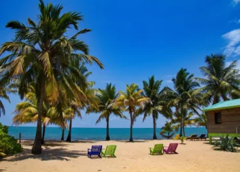 Beautiful sand beach in Hopkins, Belize