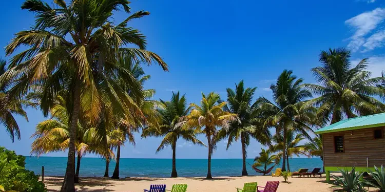 Beautiful sand beach in Hopkins, Belize