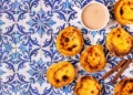 Egg tart, traditional Portuguese dessert, pastel de nata