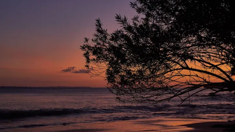 Sunset over the ocean on Panama's Contadora island. contadora