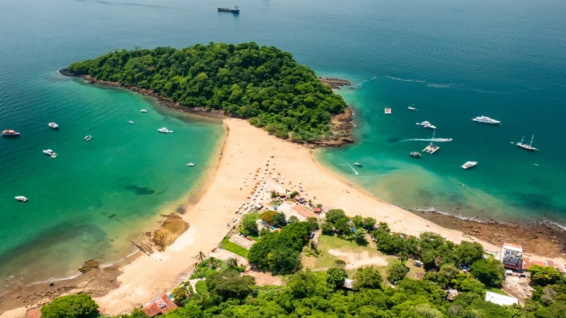 Aerial view of Taboga, an island in Panama. climate in panama