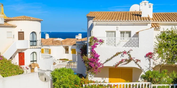 Holiday houses in Luz town on coast of Portugal, Algarve region