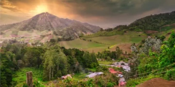 Sunset landscape in Cerro Punta, Chiriquí, Panama