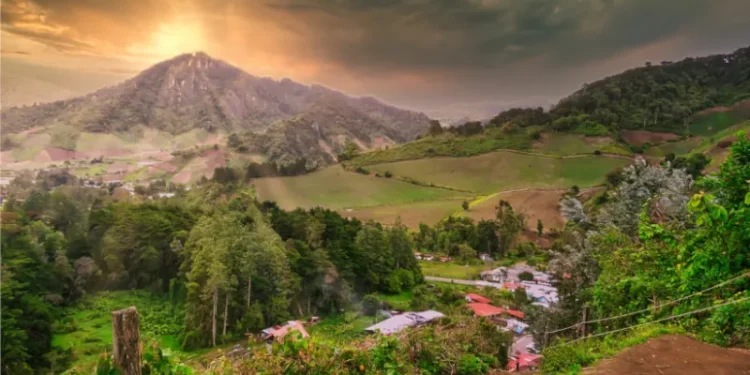 Sunset landscape in Cerro Punta, Chiriquí, Panama