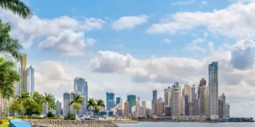Panoramic view at the Downtown of Panama City Panama