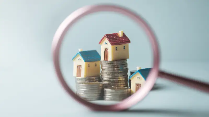 Real estate invest growth. Real estate asset property. Mortgage residential finance.