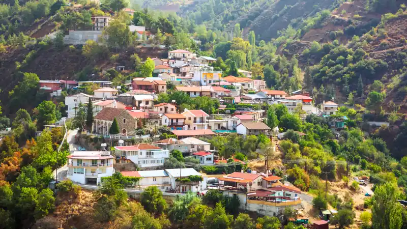 Small village in cyprus mountain.