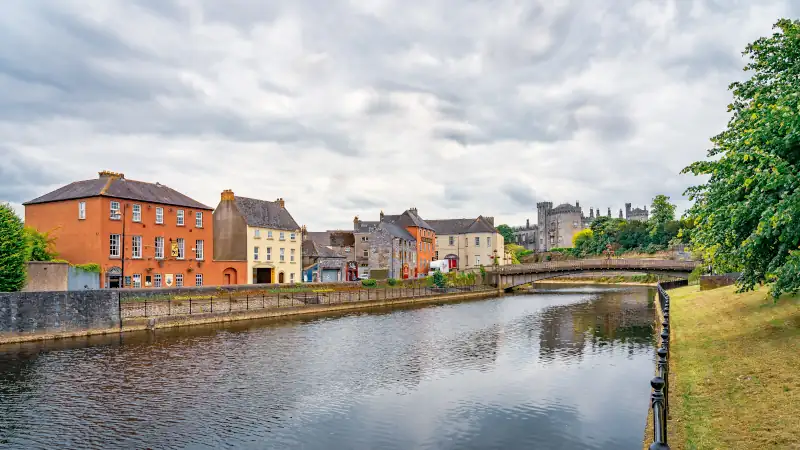 Houses on the bank of river Nore