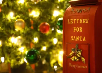 Christmas mailbox for mailing letters to Santa Claus.