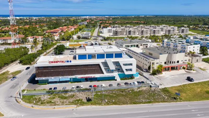 Aerial view Hospital building in Punta Cana