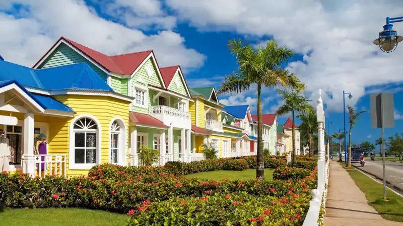 Colorful dominican wooden houses