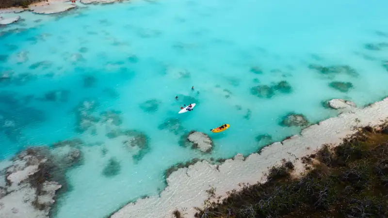 Kayak in Bacalar lagoon Los Rapidos
