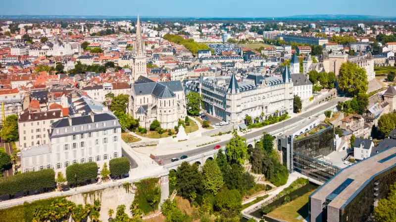 Pau aerial panoramic view, France