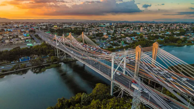 Sunset over Juan Bosch Bridge - Santo Domingo, Dominican Republic