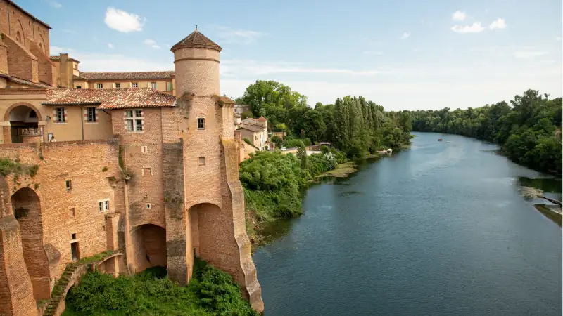 View of town Gaillac in France