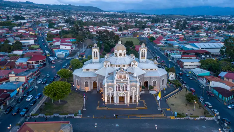 Aerial view of the Basilica of Cartago, Costa Rica