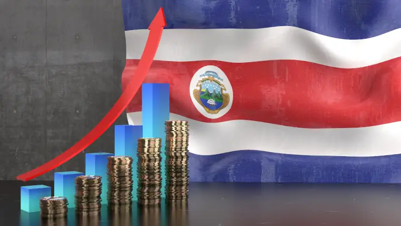 Costa Rica - growth chart and national flag